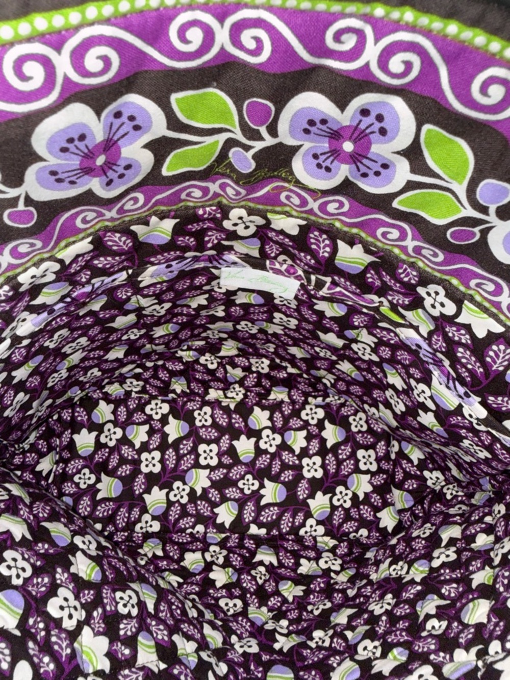Vera Bradley Plum Floral Tote + Matching Wristlet Set | Retired Print - Picture 6 of 13